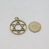 Sterling Silver Cut Out Textured Star Of David Charm Or Pendant Vintage c1970s
