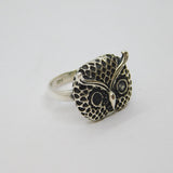 Sterling Silver Wise Old Owl Form Dress Ring Modern c1990 Size P