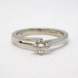 .950 Platinum & 0.25ct Brilliant Cut Diamond Solitaire Ring Vintage London