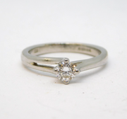 .950 Platinum & 0.25ct Brilliant Cut Diamond Solitaire Ring Vintage London