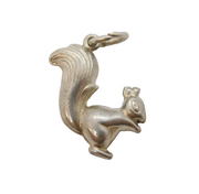 Sterling Silver Squirrel Charm Pendant Vintage c1970s