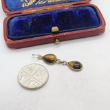 Sterling Silver Cabochon Tiger's Eye Charm Pendant Vintage c1970