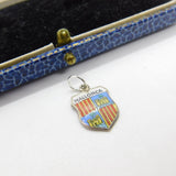 Sterling Silver and Coloured Enamel Travel Shield 'Mallorca' Charm Vintage c1970