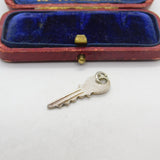 Sterling Silver Lucky Key Charm Pendant Vintage c1970