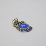 Sterling Silver Blue Enamel Leeds Souvenir Shield Charm Pendant Vintage c1970s
