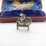 Sterling Silver Spinning Wheel Charm Pendant Vintage c1970