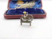 Sterling Silver Spinning Wheel Charm Pendant Vintage c1970