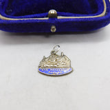 Sterling Silver Ann Hathaway's Cottage Enamel Charm Pendant Vintage c1970