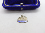 Sterling Silver Ann Hathaway's Cottage Enamel Charm Pendant Vintage c1970