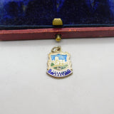 Sterling Silver and Enamel Buckfast Abbey Shield Charm Pendant Vintage c1970