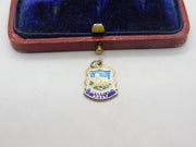 Sterling Silver and Enamel Buckfast Abbey Shield Charm Pendant Vintage c1970
