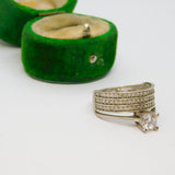 Sterling Silver Multi-Strand Spinel Set Dress Ring Vintage c1970 Size P