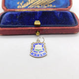 Sterling Silver and Coloured Enamel Travel Shield 'Ryde' Charm Vintage c1970