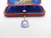 Sterling Silver and Coloured Enamel Travel Shield 'Ryde' Charm Vintage c1970