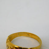 Victorian 18ct Yellow Gold, Ruby & Diamond Gypsy Ring Antique c1880s