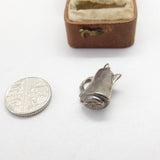 Sterling Silver Modernist Teapot Charm Pendant Vintage c1970