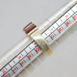 Sterling Silver 4 Garnet Chunky Half Eternity Band Ring Vintage c1970 Size P 1/2