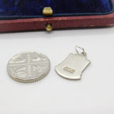 Sterling Silver & Enamel Monmouth Shield Charm Pendant Vintage c1970