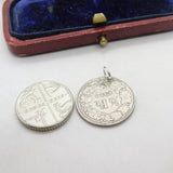Sterling Silver Swiss Coin Charm Pendant Antique 1920 Art Deco