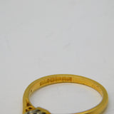 18ct Yellow Gold & 0.15ct Diamond Solitaire Ring Vintage 1973 Sheffield