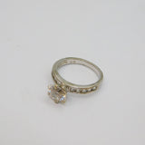 Sterling Silver Sparkling CZ 11 Stone Engagement Ring Modern c2000 Size J 1/2