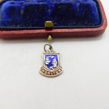 Sterling Silver and Enamel Honiton Travel Shield Charm Pendant Vintage c1970