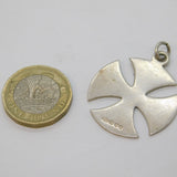Sterling Silver Large Celtic Cross Pendant Vintage 1973 London