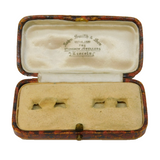 Edwardian Moroccan Leather Cufflinks Jewellery Box Antique c1910
