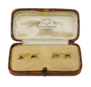 Edwardian Moroccan Leather Cufflinks Jewellery Box Antique c1910