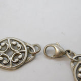 Ola M. Gorie Sterling Silver Floral Pattern Panel Bracelet Vintage Edinburgh