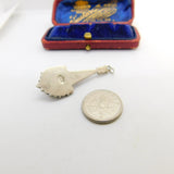 Sterling Silver Hazy Moonstone Drop Charm Pendant Vintage c1970