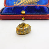 Gilt Metal 'Mecca 1962 Halloween' Pumpkin Form Charm Pendant Vintage