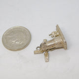 Sterling Silver Windmill Charm Pendant Vintage c1970