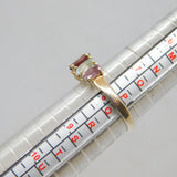 Sterling Silver Multi-Colour Gemstone Dress Band Ring Vintage c1970 Size P 1/2