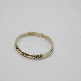 Sterling Silver Patterned Narrow Band Ring Vintage c1970 Size N 1/2