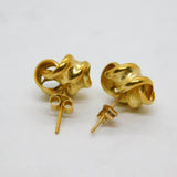 Pair of 9ct Yellow Gold Knot Stud Earrings Vintage c1970s