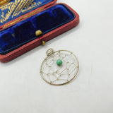 Sterling Silver Dream Catcher with Turquoise Bead Charm Pendant Vintage c1970