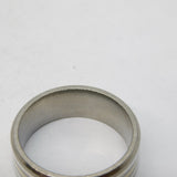 9ct Gold & Sterling Silver Contemporary Lined Pattern Band Ring Vintage