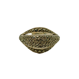 Continental .800 Silver Marcasite Domed Art Deco Ring Antique c1930 Size N 1/2