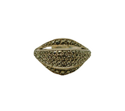 Continental .800 Silver Marcasite Domed Art Deco Ring Antique c1930 Size N 1/2