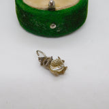 Sterling Silver Little Wise Owl Charm Pendant Vintage c1970