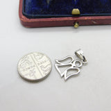 Sterling Silver Angel Drop Charm Pendant Vintage c1970