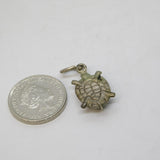 Sterling Silver Turtle Charm Pendant Vintage c1970