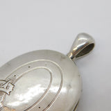 Victorian Sterling Silver Sweetheart Buckle Pattern Locket Antique c1880s