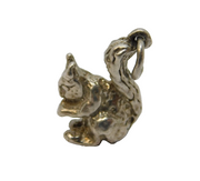 Sterling Silver Squirrel Charm Pendant Vintage c1970