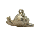 Sterling Silver Snail Charm Pendant Vintage c1970s