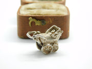 Sterling Silver Baby Pram Charm Pendant Vintage c1970