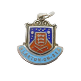 Sterling Silver Clacton-on-Sea Enamel Charm Pendant Vintage c1970s