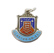 Sterling Silver Clacton-on-Sea Enamel Charm Pendant Vintage c1970s