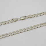 Sterling Silver Chunky Curb Link Chain Necklace Vintage c1970s 50cm Length